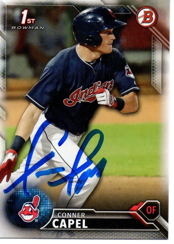 Conner Capel Cleveland Indians 2016 Bowman Rookie Signed Card - Image 1 of 1