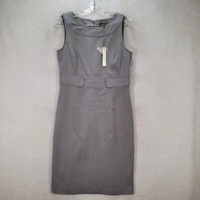 Женское платье Adrienne Vittadini размер 4 серое эластичное трикотажное с вырезом лодочка НОВОЕ платье-футляр - Изображение 1 из 4