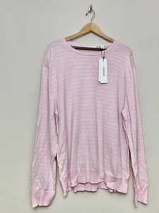 Calvin Klein Striped Sweater Size 2XL Crew Neck Cotton Pink Long Sleeve Top - Picture 1 of 5