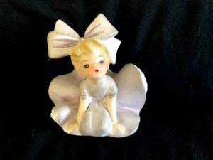 Vintage Inarco 1963 Big Bow Bloomer Girl E-1059 Kneeling Figurine Cleveland Ohio - Picture 1 of 3