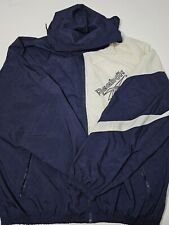 Reebok Windbreaker Track Jacket Blue White Full Zip Pockets Mens Size XL