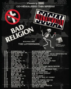 Bad Religion Social Distortion Co-Headlining 2024 US Tour Poster