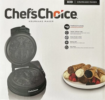 CHEF'S CHOICE CHEFS CHOICE KrumKake Maker 839 | Make Homemade KrumKake| Rare Find | 🚛💨