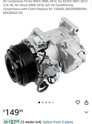 Compresor de aire acondicionado apto para RAV4 2006-2012, para ES350 2007-2012 3,5 L V6, para Venza  Foto 1 de 4