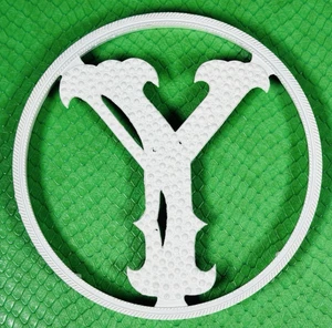 Vtg MCM 60's Aluminum Screen Storm Door 6" Letter Monogram Emblem "Y" Initial - Picture 1 of 4