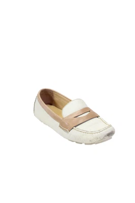 Cole Haan Womens Leather Contrast Trim Slip On Loafer Flats White Beige Size 8.5 - Image 1 of 4