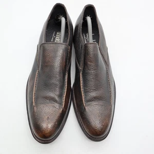 Donald J Pliner Cato Loafers Shoes Men's 11 Brown Distressed Leather Slip On - Picture 1 of 11