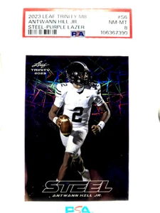 2023 Leaf Trinity Steel Antwann Hill Jr. #S-6 Steel Purple Lazer RC /49 PSA 8 - Picture 1 of 4