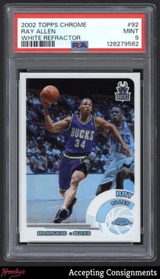2002-03 Topps Chrome Refractors White Border #92 Ray Allen 102/249 PSA 9 Mint - Image 1 of 2