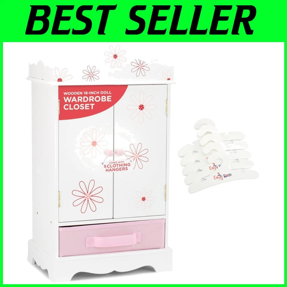 Armario Ropa Muñeca con Perchas - Colección Floral Foto 1 de 4
