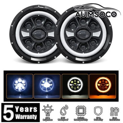 Faros LED redondos de haz alto/bajo DRL para Jeep Wagoneer 1968-1976 2 piezas 7 pulgadas Foto 1 de 4