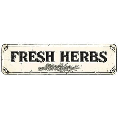 Letrero retro de hierbas frescas arte de pared de cocina rústico para amantes de la cocina de jardín 16 x 4 pulgadas Foto 1 de 4