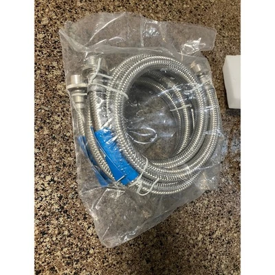 Par de tuercas metálicas de acero trenzado de 1/2" con etiquetas nuevas para lavadora  Foto 1 de 4