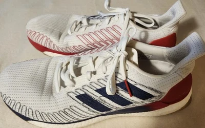 Men's Size 12 Adidas Solar Boost 19 Sneakers Red White & Blue, Tech Adidas Shoes - Image 1 of 4