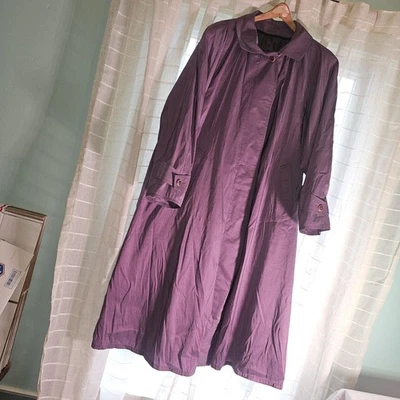 Purple Vintage London Fog Trench Coat Removable Liner  Size 16w - Image 1 of 4