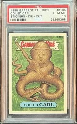 1988 GARBAGE PAIL KIDS SERIES 15 #610B COILED CARL PSA 10 GEM MINT - Image 1 of 2