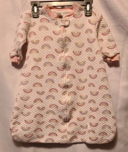 HB childrens white with rainbows sleep sack Sleepwear 6-12 Months - Picture 1 of 2