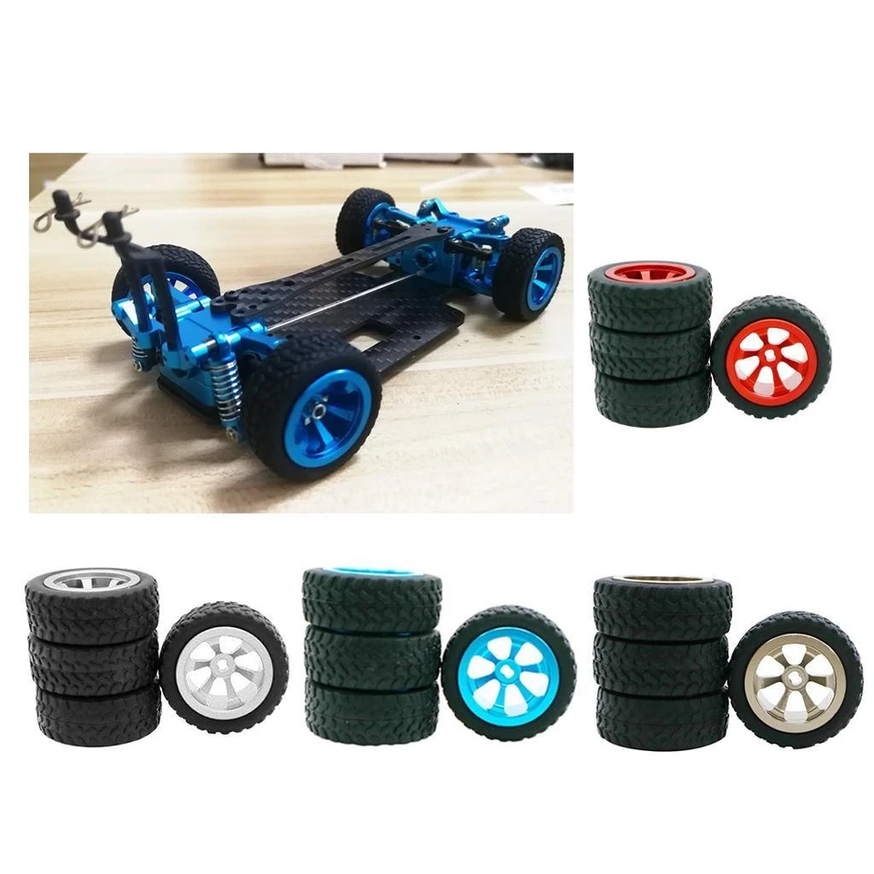 1:28 RC Car Reifen Gummireifen Metallfelge für 1:28  RC Car - Bild 1 von 1