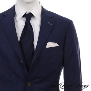 Samuelsohn Made in Canada Bright Royal Sapphire Blue Self Checked Yale Jacket 42 - Picture 1 of 9