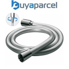 Smooth Shower Hose 1.5m Pipe PVC Double Interlock Silver Chrome Fits Triton Mira