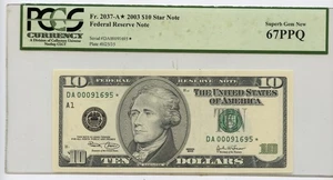 2003 $1 Federal Reserve *STAR* Note Fr. 2037 PCGS 67PPQ Superb Gem New - Picture 1 of 3