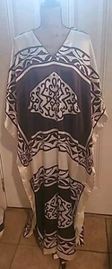 Winlar Kaftan Kaftan Damen Einheitsgröße braun/creme edel VNeck Neu mit Etikett Mob Wife Mumu - Bild 1 von 3