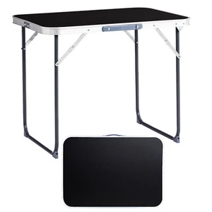 Mesa plegable de camping de aluminio de 2,3 pies negra - Imagen 1 de 15