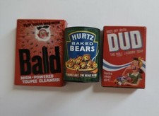 2022 Wacky Packages 3D Minis Series 3 Hurtz Baked Bears Can Dud Soap Bald Cleans