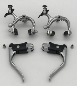 Roto Italy Caliper Brakes + Non-Aero Brake Levers Set F/R Road Bike Vintage Rare - Foto 1 di 9