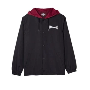Independent Span Black Hooded Windbreaker Jacket - Picture 1 of 1