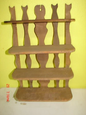 Antique Primitive Wooden Hand Made Wall Knick Nack - Image 1 of 4