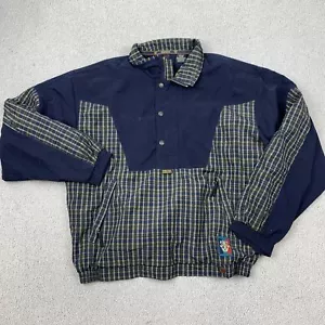 Sunice Gore-Tex Jacket Men's Large Blue Plaid Pullover - Picture 1 of 7