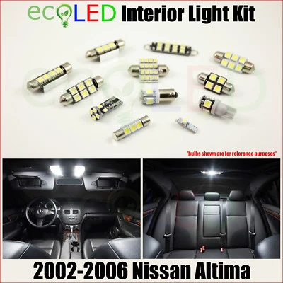 Kit de equipamiento de luces interiores LED BLANCAS para Nissan Altima 2002-2006 8 bombillas Foto 1 de 4