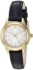 Timex Women's Classics Black Embossed Leather Gold Tone Watch TW2R86100 - Picture 1 of 4