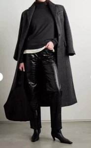 The Frankie Shop Bonnie Crock Effect Pants Trousers Black BPABON200-M MEDIUM 10 - Picture 1 of 18