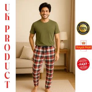 Mens' Sleepwear Loungewear Pyjama Lightweight Cotton Pants For Men's | Uk Sale - Picture 1 of 17