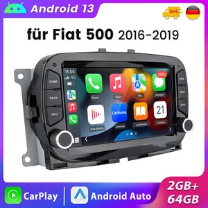 7" Carplay Android 13 Autoradio Für Fiat 500 16-2019 GPS Navi WIFI SWC BT 2+64G - Bild 1 von 19