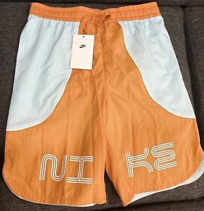 Nike Kids Big Boys' Sportswear Woven Shorts MONARCH OCEAN BLISS Orange Size XL