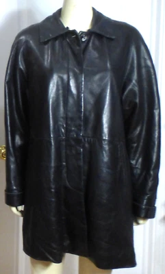 Damselle Women's Long  Buttery Soft Leather Jacket, Dark Brown, Size XS - Image 1 of 4
