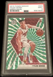 2019 Mosaic Tyler Herro Green Swirl Prizm #/10 RC Rookie SSP PSA 9 Mint 💎 - Picture 1 of 3