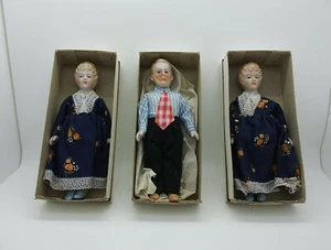 Vintage Porcelain Dollhouse Dolls. 1 Man 2 Women. 6 Inches Tall. Victorian style - Picture 1 of 12