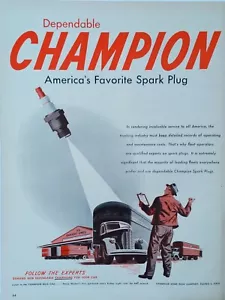 Pubblicità stampa candela campione 1948 vintage. candela preferita d'America - Foto 1 di 1
