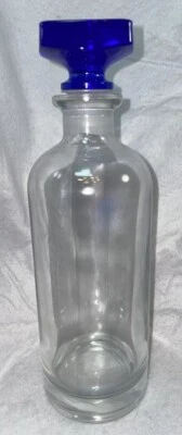 Bormioli Rocco Ibisco 24 1/4 oz vino ~ jarra de licor ~ tapa/tapón azul cobalto Foto 1 de 4