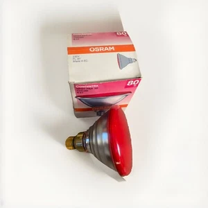 Lampada OSRAM PAR38 SP80 80W Spot 30° Rossa E27 230V - Red - Picture 1 of 8