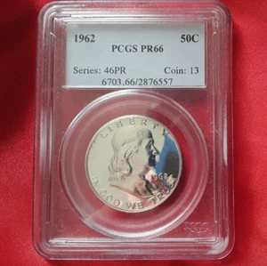 1962 50c Franklin Silver Half Dollar PCGS PR66 Beautiful Coin!  - Picture 1 of 4