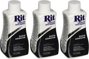 Rit All Purpose Liquid Dye Restore Repair Black Clothing,Accessories 8Oz 3 Pack - Picture 1 of 7