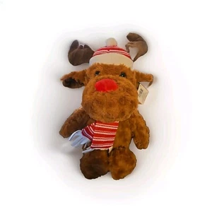 Christmas Holiday Winter Moose With Hat & Scarf 20" Plush Stuffed Toy - Picture 1 of 2