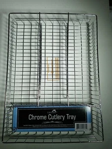 4 Fach Verchromt Besteckkasten Organizer Halter Aufbewahrung Einsatz Schublade - Bild 1 von 3