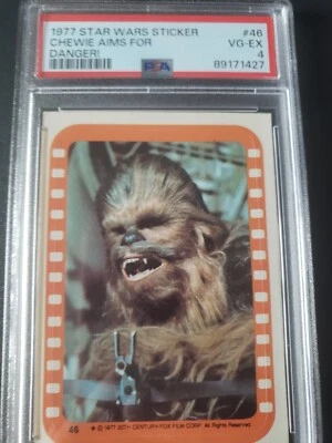 1977 Topps Star Wars adesivos Chewie Aims For Danger #46 PSA 4 - Imagem 1 de 2