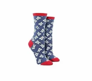 Socksmith A3560 Women's Periwinkle Happy Teeth Crew Cut Socks Size One Size - Picture 1 of 5